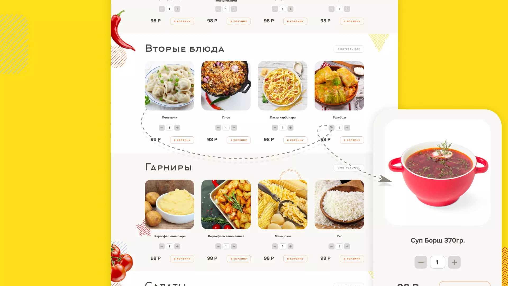 Разработка сайта кафе-столовой «Суп-Мясо-Салат» в Чухломе